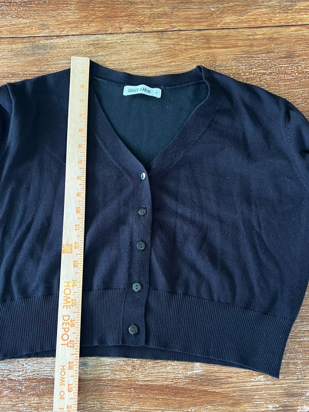 GRACE KARIN Cropped V-Neck Cardigan Sweater Set Navy Black Size XL - Picture 13 of 16